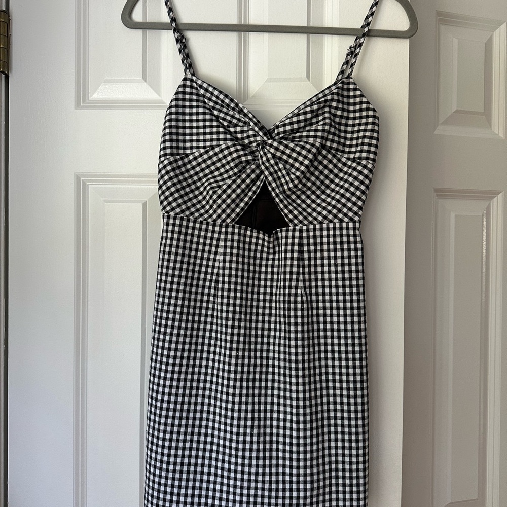 Superdown Black and White Gingham Mini Dress